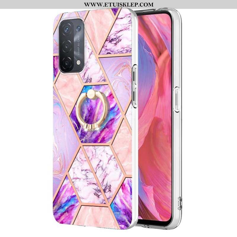 Etui do Oppo A54 5G / A74 5G Marmur Ze Wspornikiem Pierścienia